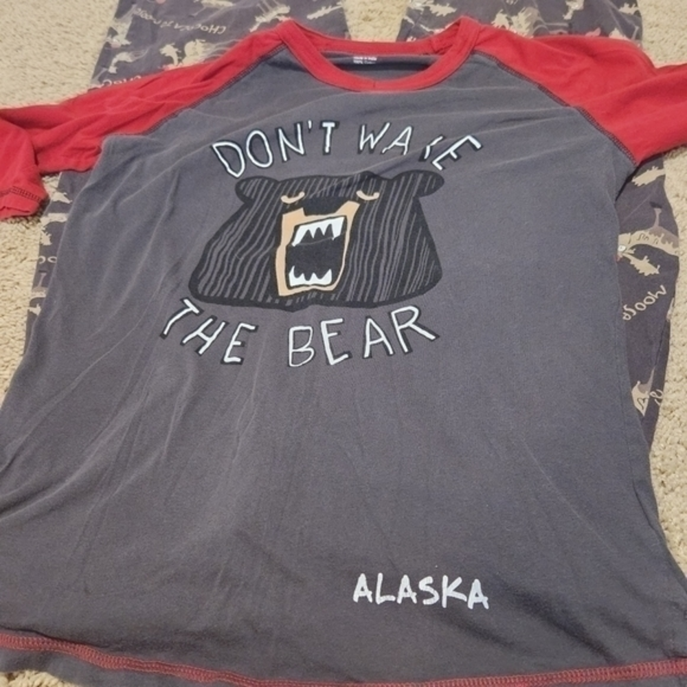 Lazy One Don't‎ Wake The Bear 2pc Women's Small Pjs sleep pants Chocolate Moose